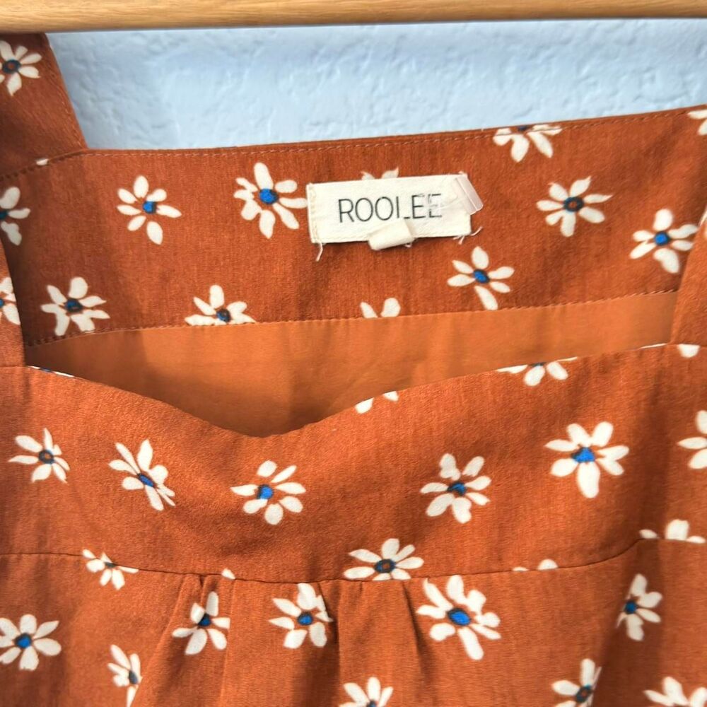 Roolee Women's Orange Floral Dress L - Picture 2 of 4